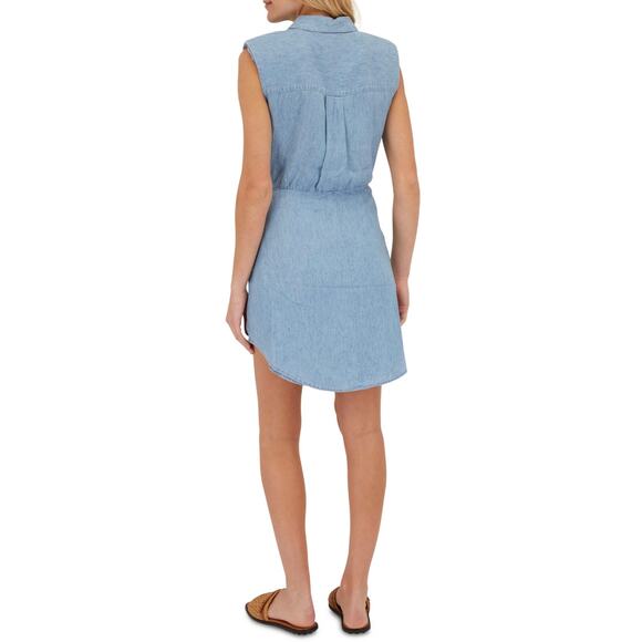 Veronica Beard Allison Lakeshore Stretch Linen Shirt Dress Size 8 - Picture 9 of 11